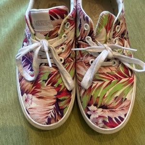 VANS Authentic Hawaiian Tropical Pink Purple Floral - Women's  7.5